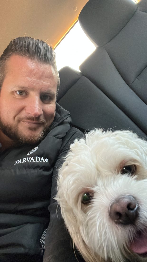 Adam and Maya on a road trip